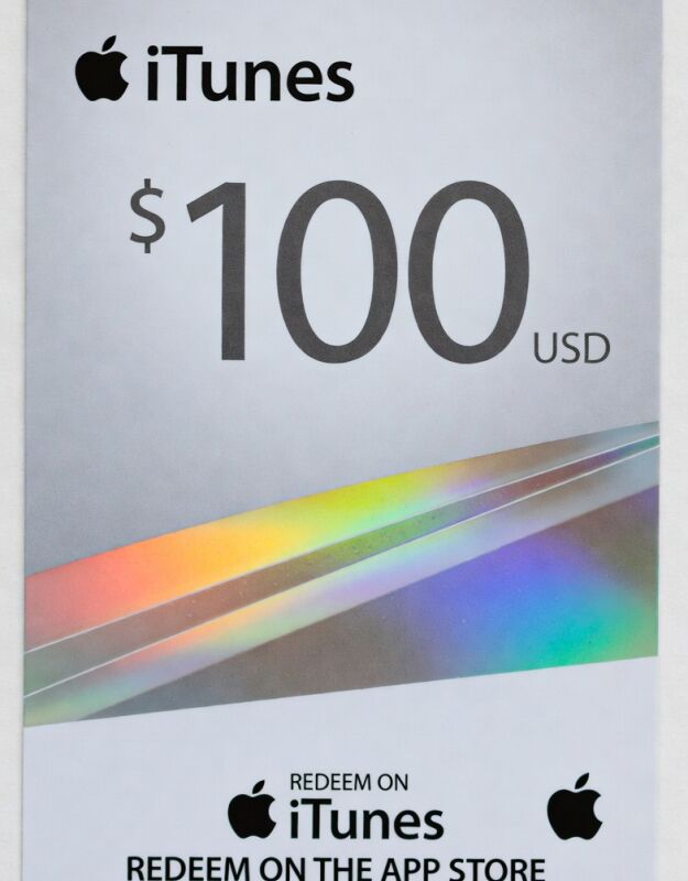 Apple iTunes Gift Cards - USD $100