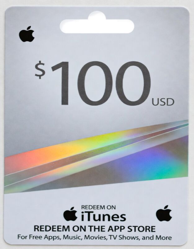 Apple iTunes Gift Cards - USD $100